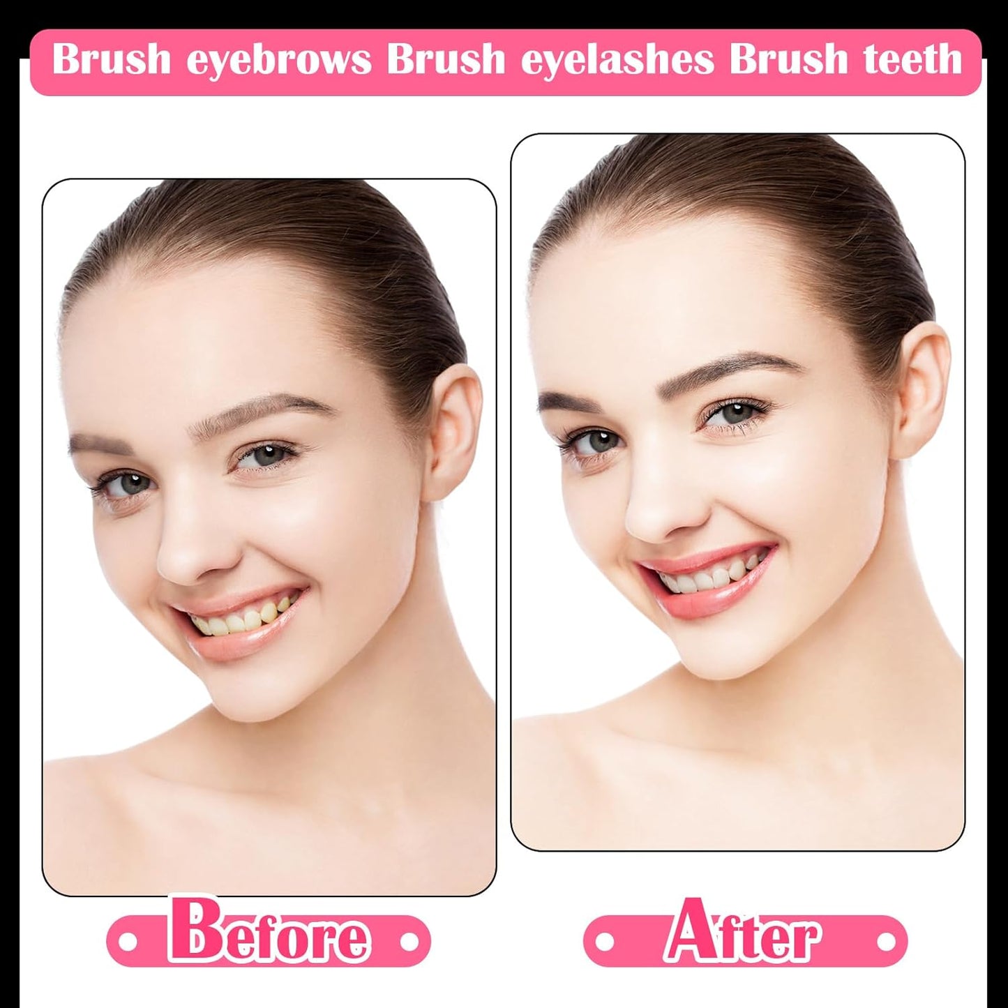 Patelai 150 Pieces Micro Eyebrow Brush with Cap Brow Lamination Spoolie Comb Lift Tools Lash Filler Eyelashes Extensions Eyebrows(Black, Pink)