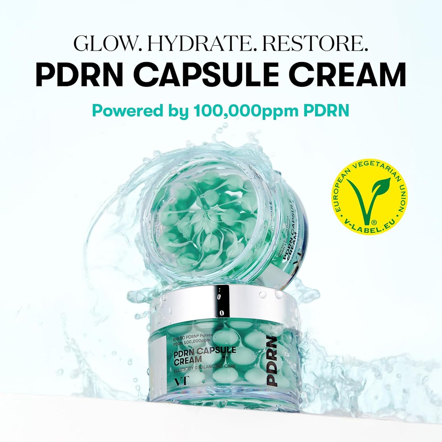 VT COSMETICS PDRN Capsule Cream 100, Hydrating Face Moisturizer with 100,000ppm PDRN, Hyaluronic Acid, 9 Peptides, Firming & Plumping Nourishing Cream, Korean Skin Care (1.69 fl. oz.)