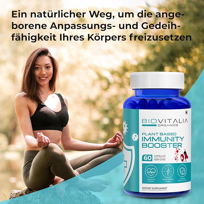 BIOVITALIA Immunity Booster for Adult Men & Women Plant Based Natural Dietary Supplement Capsule Helps Boost Immune System & Support Healthy Heart Function - 60 Capsule