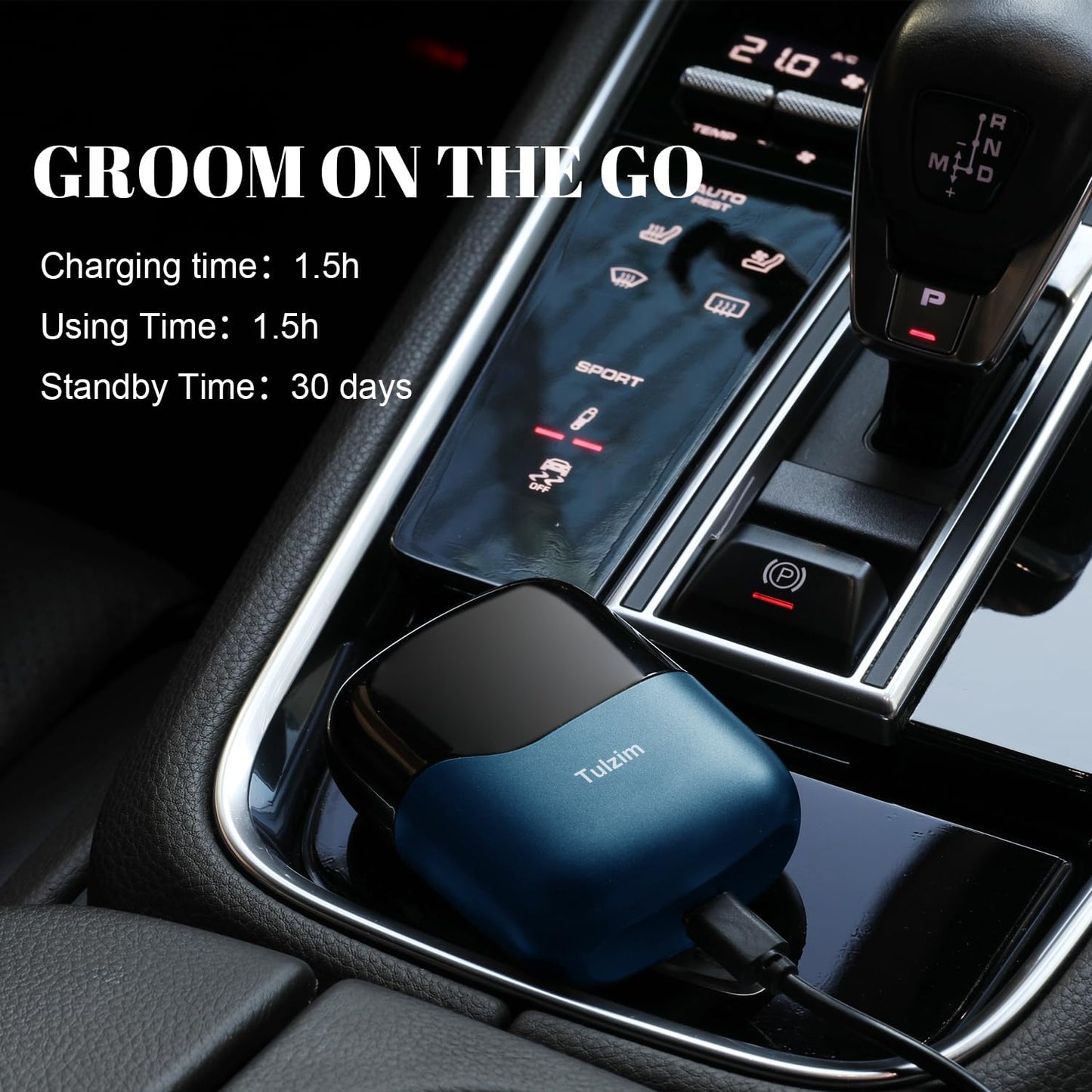 Electric Foil Shaver for Men: Portable Electric Razor for Beard/Face - 3 Floating Blade LED Display USB-C Fast Rechargeable - IPX7 Waterproof for Travel & Home - Blue