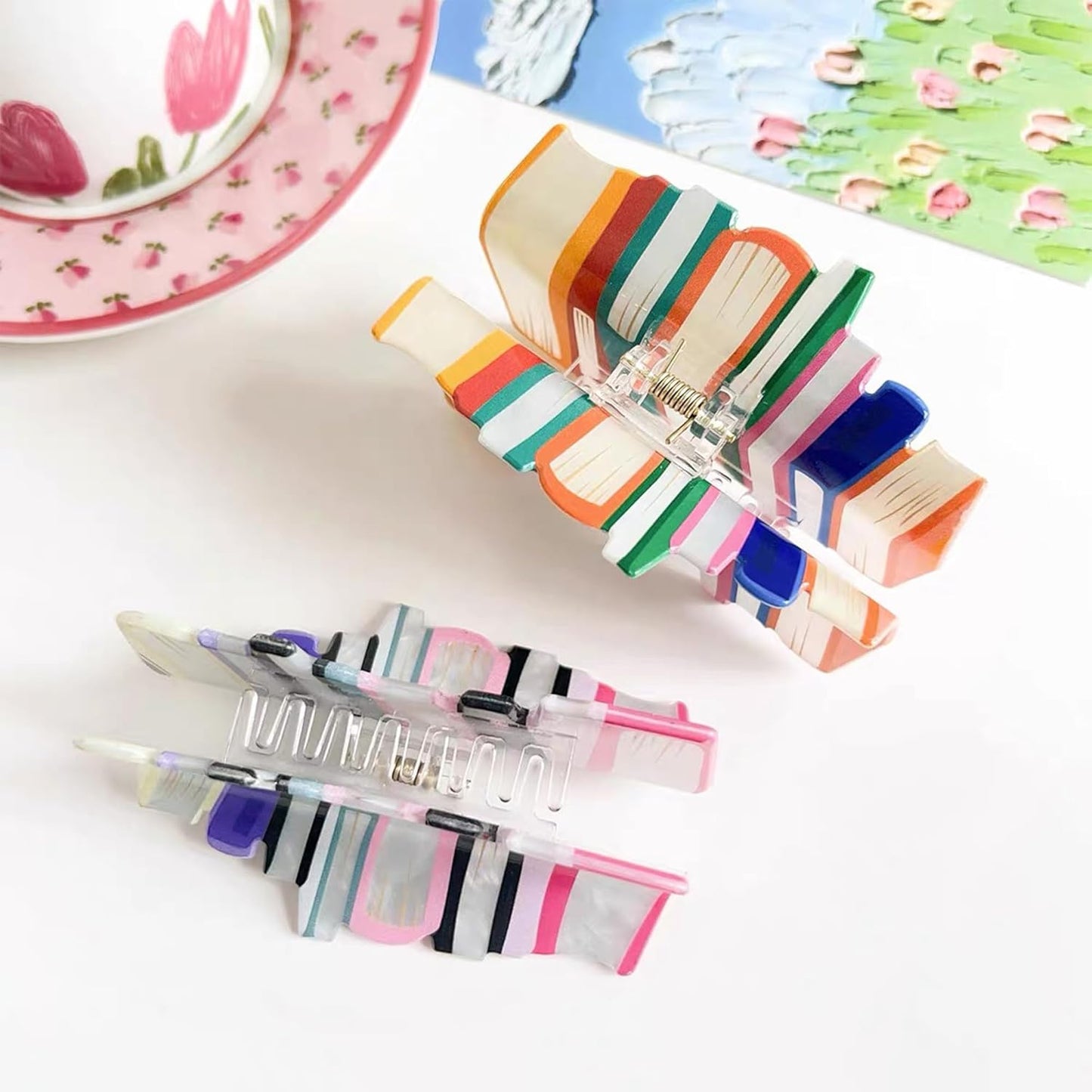 2025 Book Hair Clip Creative Fasnion Strong Hold Nonslip Jaw Clips Styling Accessories French Hair Barrettes Hairpin For Women And Girls(2Pcs)