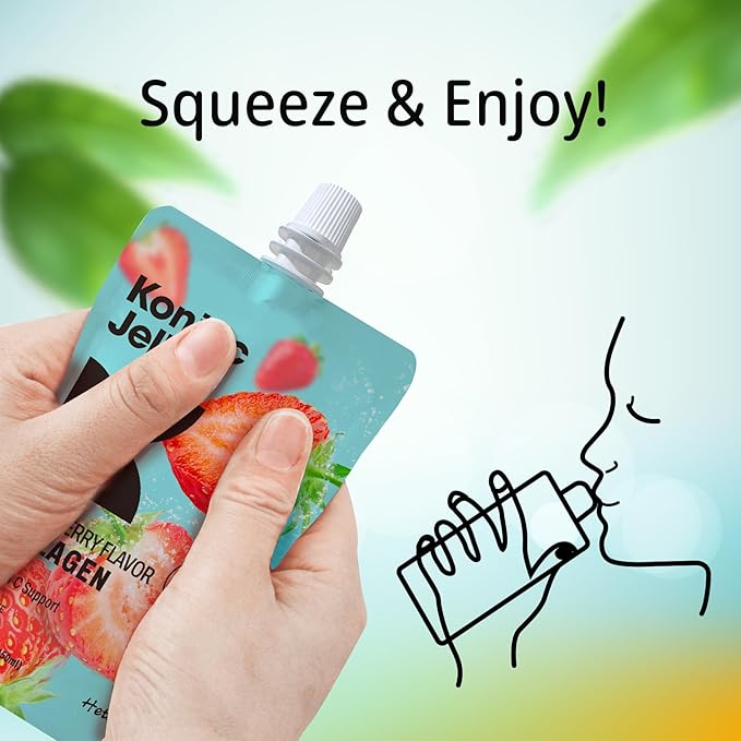 Konjac Jelly Strawberry Flavor with Collagen Peptides 10 Packs and Konjac Rice Gluten Free 12 Packs Low Calorie, Keto, Sugar Free, Healthy Food