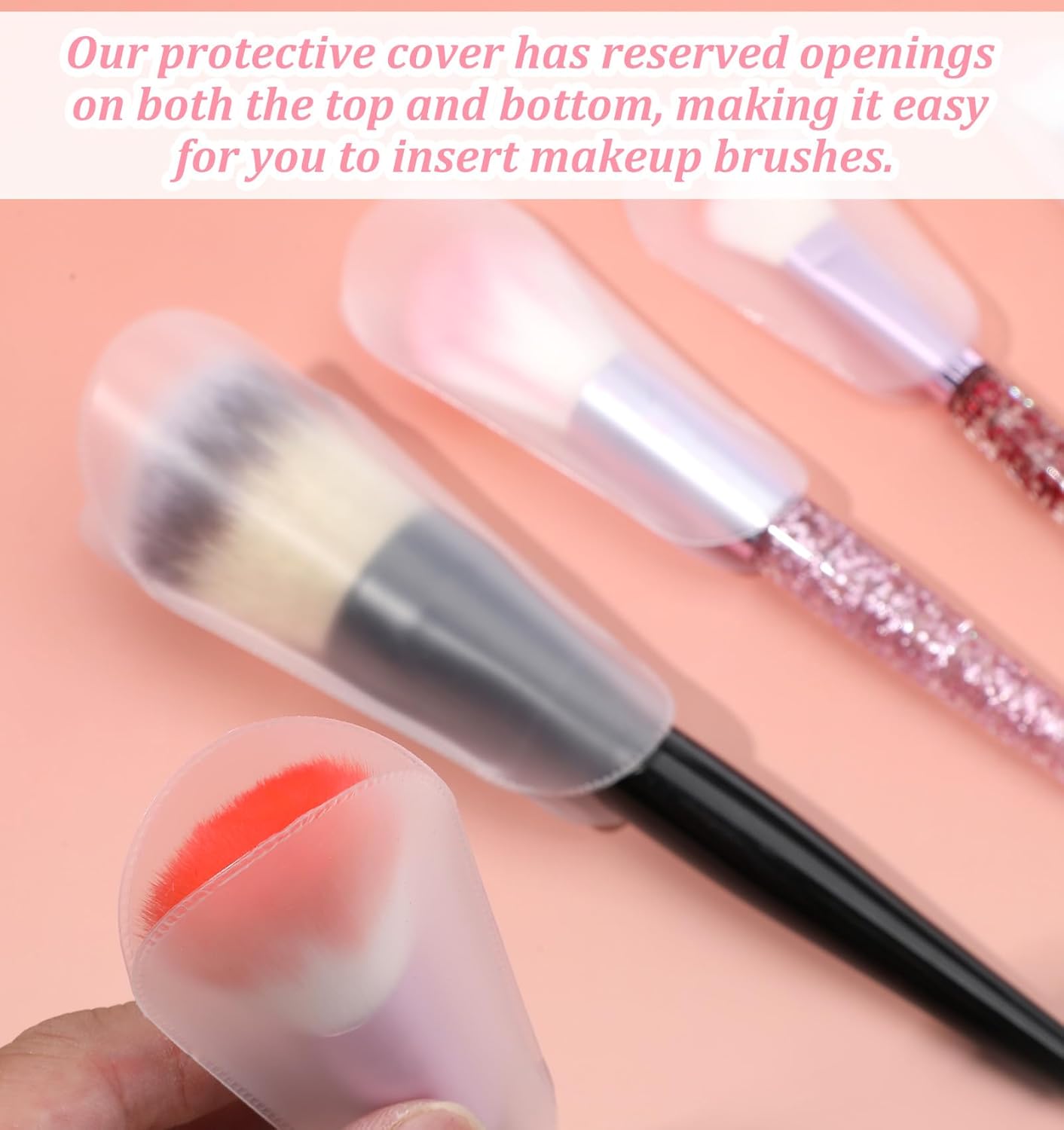 20pcs Make Up Brush Cover,Transparent Makeup Brush Protector, Durable and Lightweight, Dust-Proof Makeups Brushes Cover, Perfect for Travel and Storage, 5 Sizes
