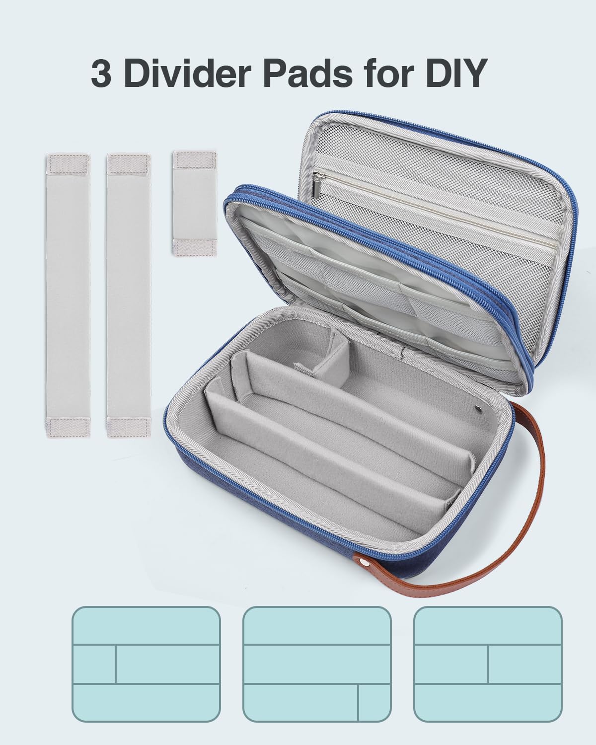 Luxtude Hair Clipper Case Travel, Portable Barber Cases, Hard Barbers Bags for Clippers and Supplies, Sturdy Trimmer Bag, Barbers Accessories for Wahl/Hatteker/Oneisal/Andis Grooming (Case Only, Blue)