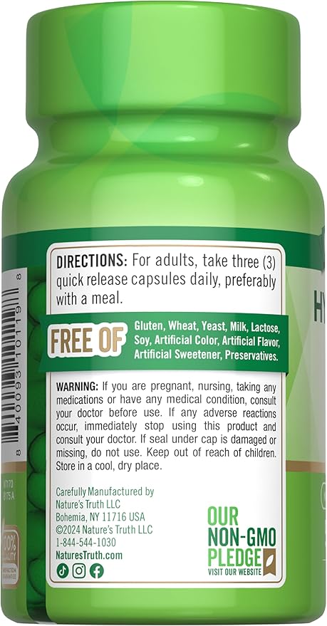 Nature's Truth Hyaluronic Acid with Collagen & MSM | 900mg | 50 Capsules | Non-GMO & Gluten Free Supplement