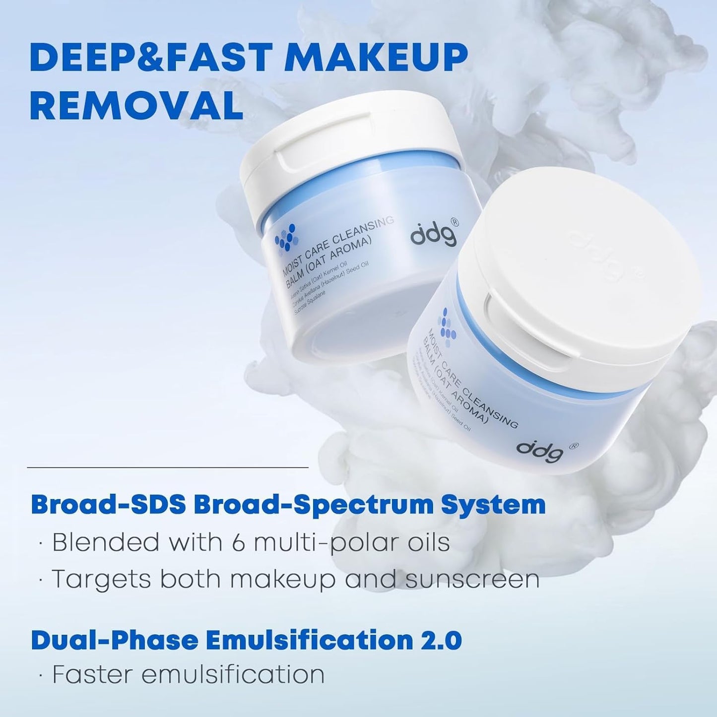 ddg Cleansing Balm,Makeup Remover Balm for Sensitive Skin,Vegan,All Natural Plant Oils,Nourish & Hydrate,Facial Cleanser for Heavy Makeup Removal(100ml/3.38fl.oz)