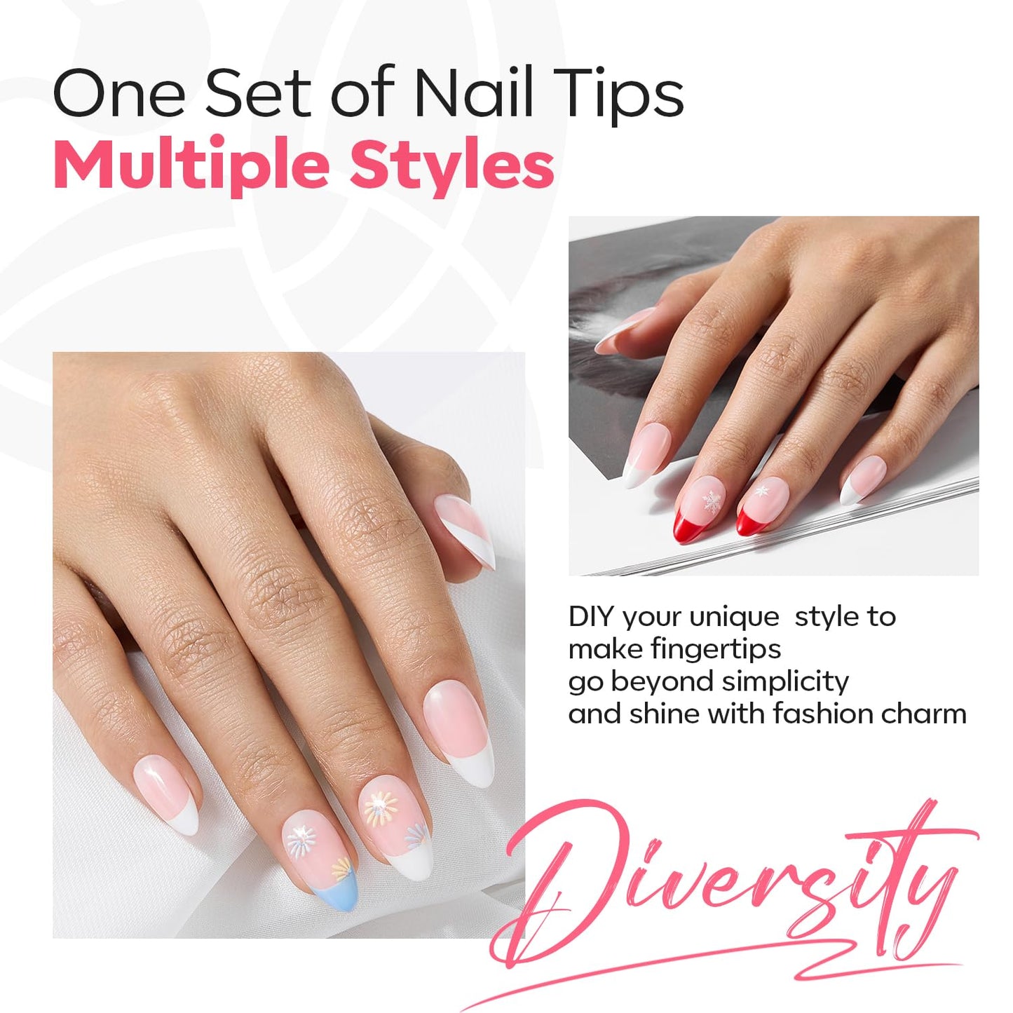 modelones Press on Nails, 150 Pcs French Tip Press on Nails, NailBoxie Brown Short Almond Nail Tips, Soft Gel Nail Tips, Ideal for Wedding, Party, Daily DIY Nail, 15 Sizes (S)