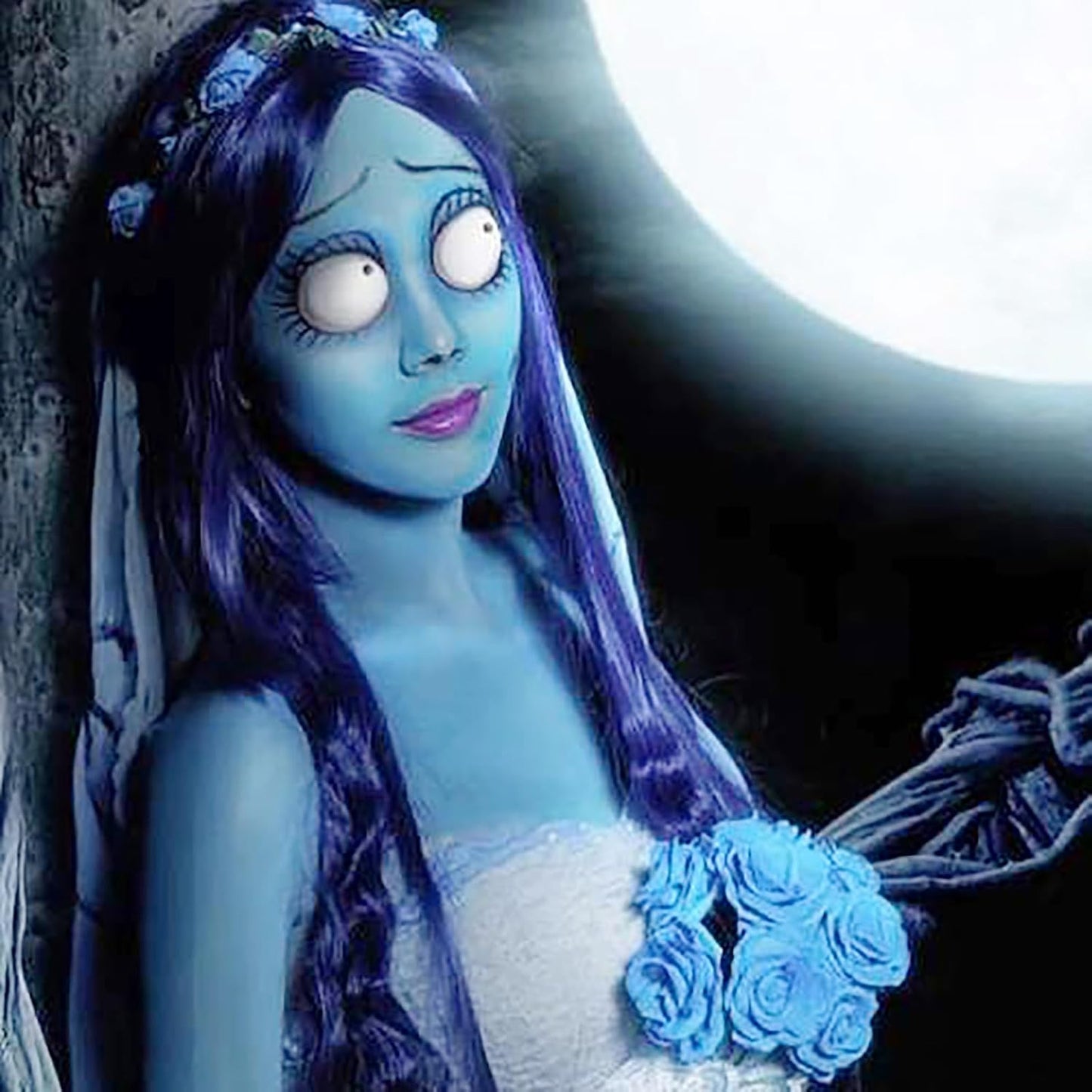 Mysense Light Blue Face Body Hair Paint Stick,Water Based Washable Temporary Hair Color,Non-toxic Cream Body Paint for Adults and Kids Halloween Cosplay Corpse Bride Sally Face Makeup,0.5oz