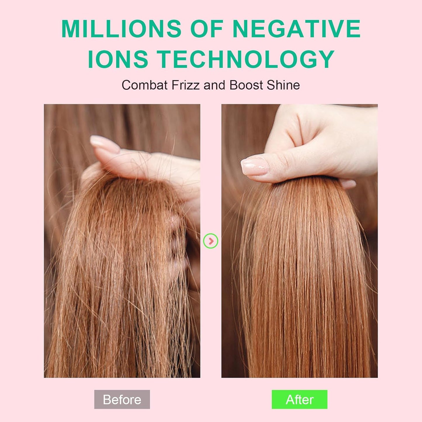 Travel Hair Dryer Brush Dual Voltage Blow Dryer in One, 2 inch Mini Hot Air Styling Tool, Hair Volumizer/Straightener/Curler with Universal Adapter, European Travel Size Styler