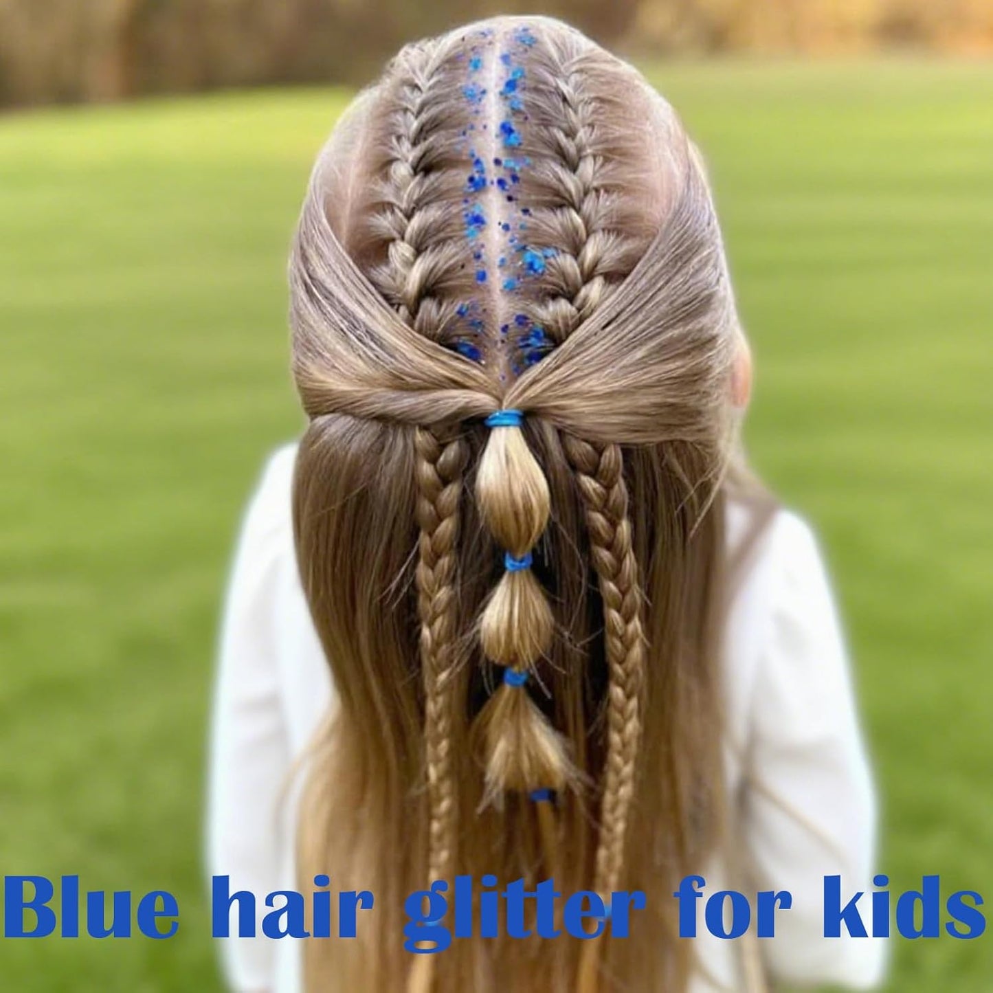 Blue Hair Glitter Stick,Rave Accessories Carnival Chunky Sequins Face Glitter,Singer Concert Body Glitter for Kids Women, Waterproof Glitter Makeup Paint for Parties,Festival