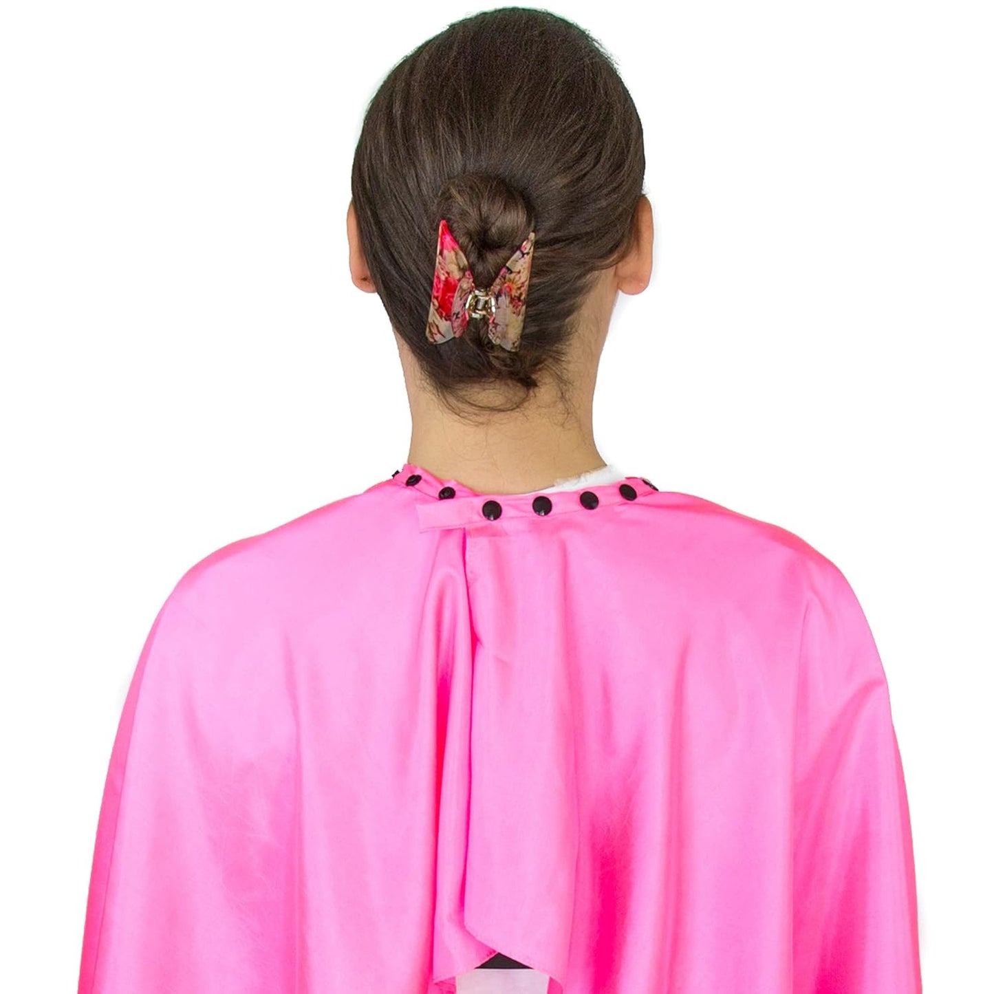 Hair Cutting Cape for Adults - Large Lightweight Water Resistant Salon Cape - Snap Closure - 60in x 57.5in - Hot Pink