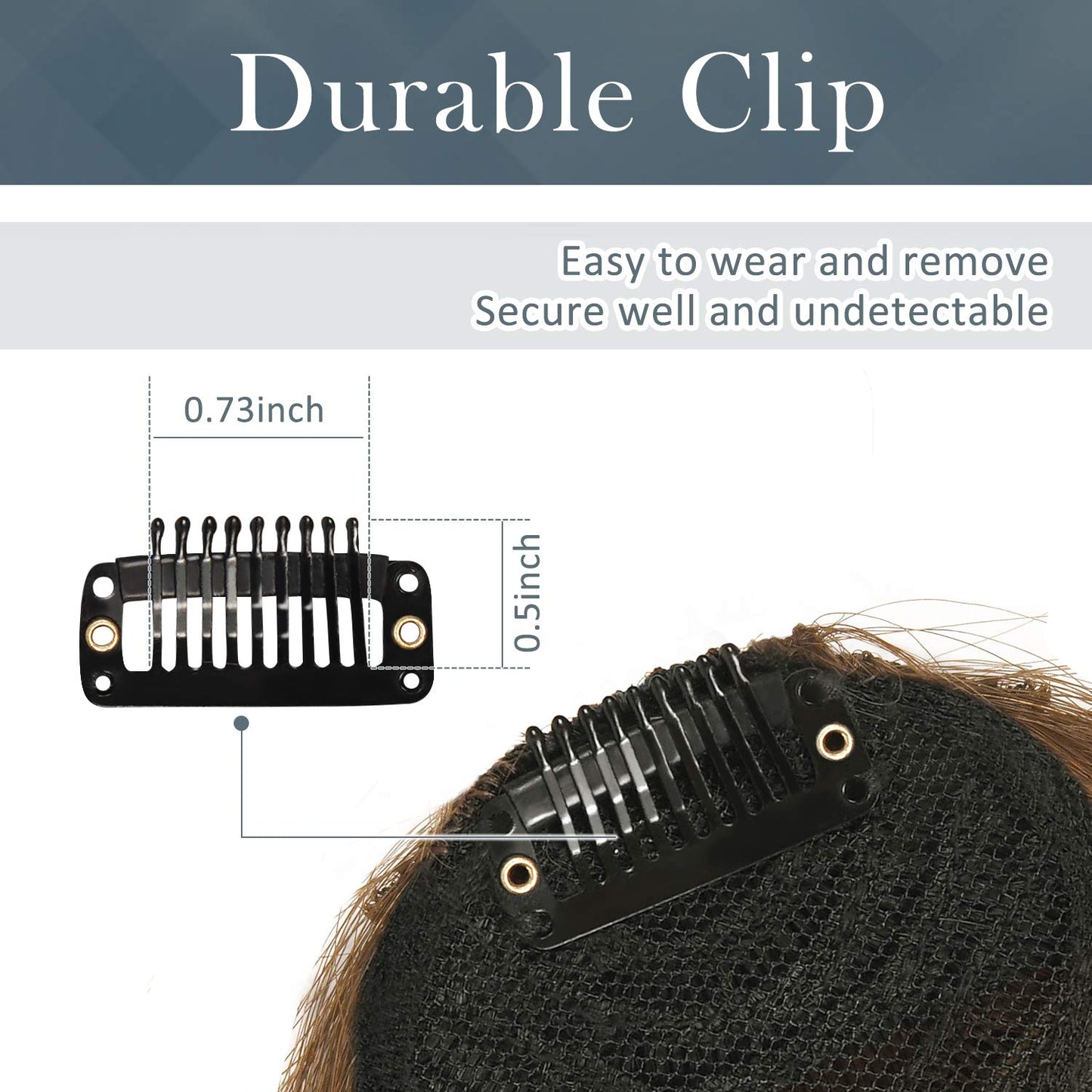 BARSDAR Real Human Hair Clip in Bangs - Human Hair Clip in Bangs for Women - Natural Black Thick Bangs Extensions Fringe with Temples Real Hair Bangs Hairpieces - Natural Black