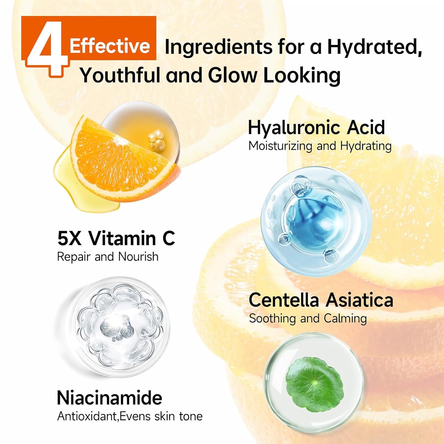 Glown 6-Piece Hydrating Skincare Set with Vitamin C & Niacinamide,HONLINK Face Care Kit Includes Toner, Faical Serum,Cleanser,Moisturizer, Eye Cream & Body Lotion | Unique Gift for Women