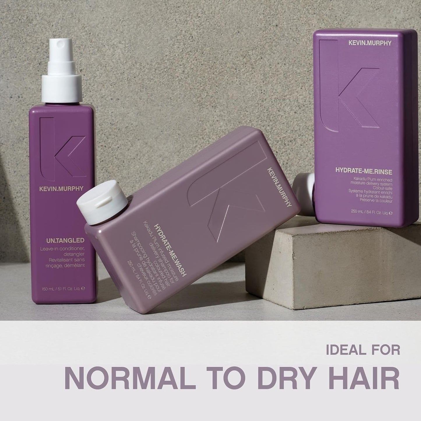 KEVIN.MURPHY HYDRATE-ME.WASH - Hydrating Shampoo for Natural & Coloured Hair - For Dull, Parched & Dry Hair - Deep Nourish Shampoos - 250 ml / 8.4 fl oz