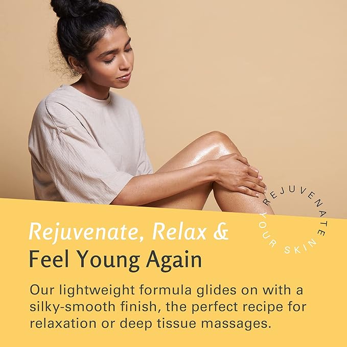 Ylang Ylang + Ginger Massage Oil for Massage Therapy and Manipulation Therapy | Collagen and Stem Cell Anti Cellulite Body Oil for Lymphatic Massage and Sore Muscles Skincare by M3 Naturals