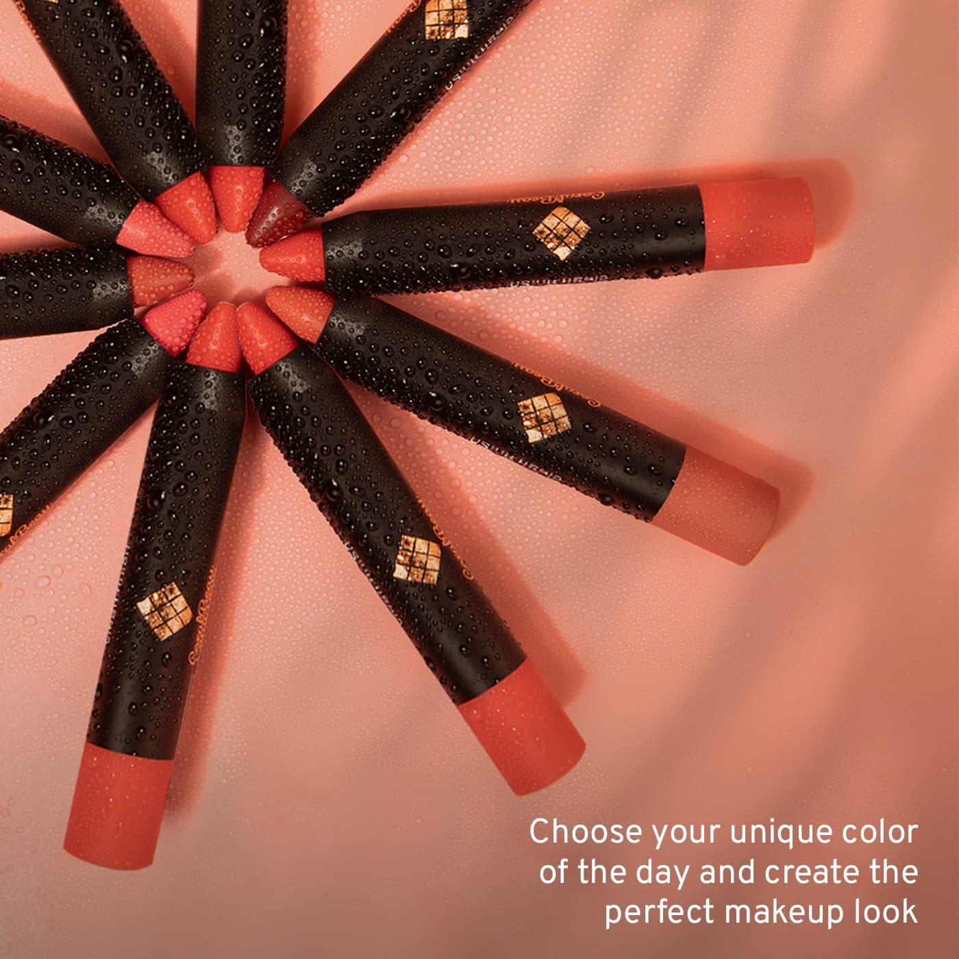 Matte Lipstick Set - 12-Piece Lip Crayon Set With Nude, Pink, Mauve & Red Shades - Waterproof, Long-Wearing Smudge Proof Lipstick Formula with Rich Colors & Pigments