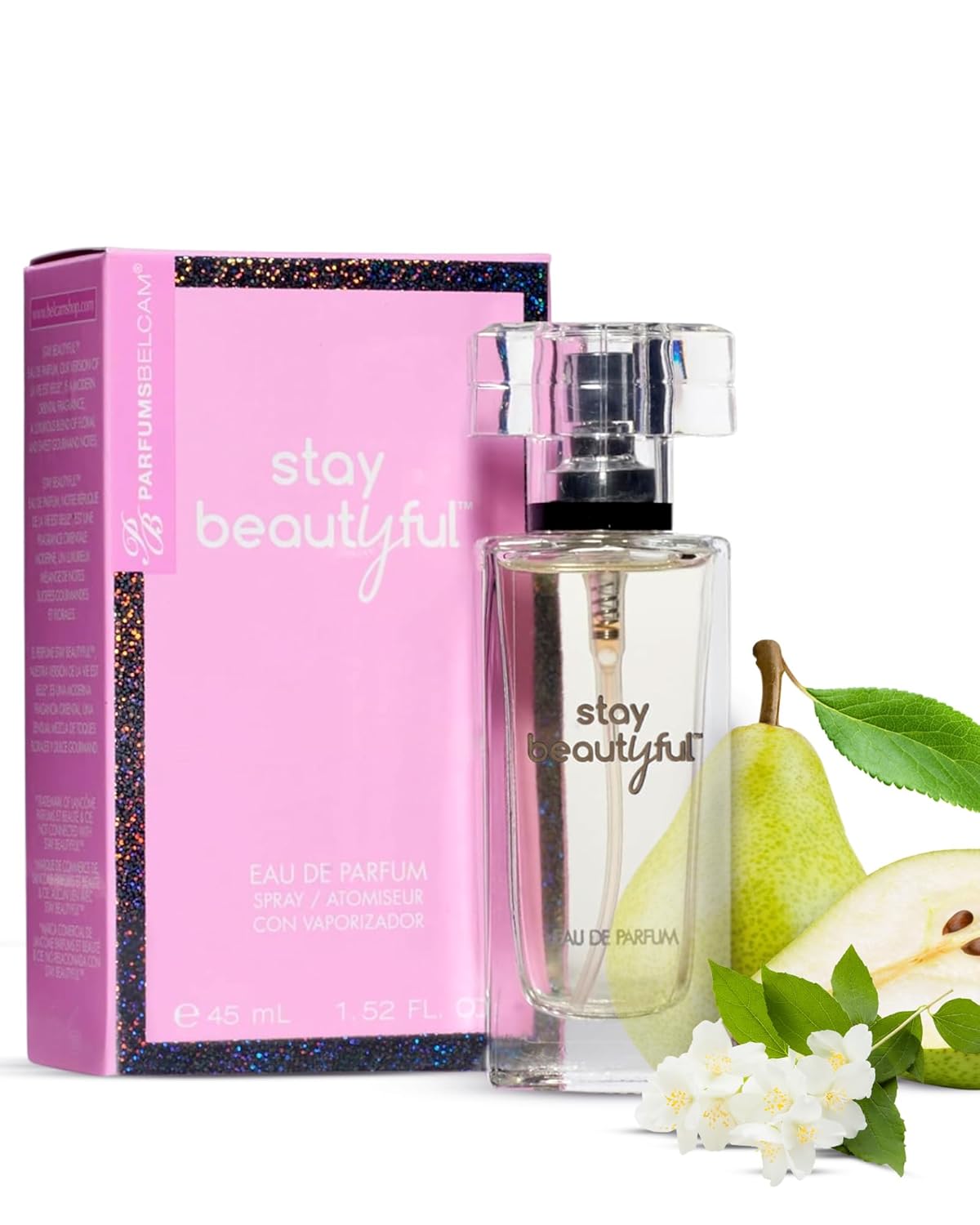 PB ParfumsBelcam Stay Beautiful Eau De Parfum Spray for Women, Floral and Fresh Fragrance, Long-Lasting Scent for Day & Night Wear, Elegant Perfume for Women, 1.52 fl.oz. (45ml)