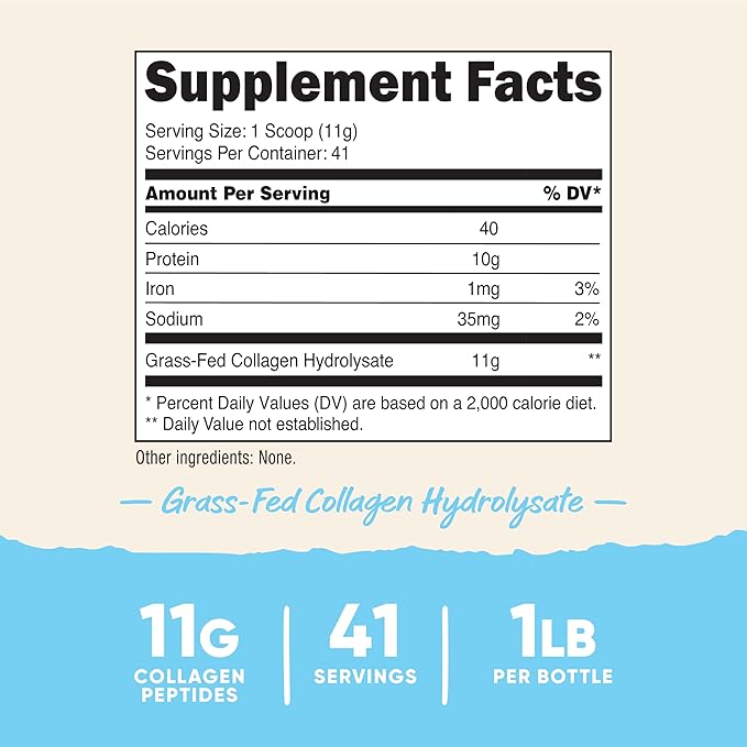 Nutricost Pure Collagen Hydrolysate (Bovine) Powder (3 Pack) - Grass Fed Bovine Collagen, 1LB Each