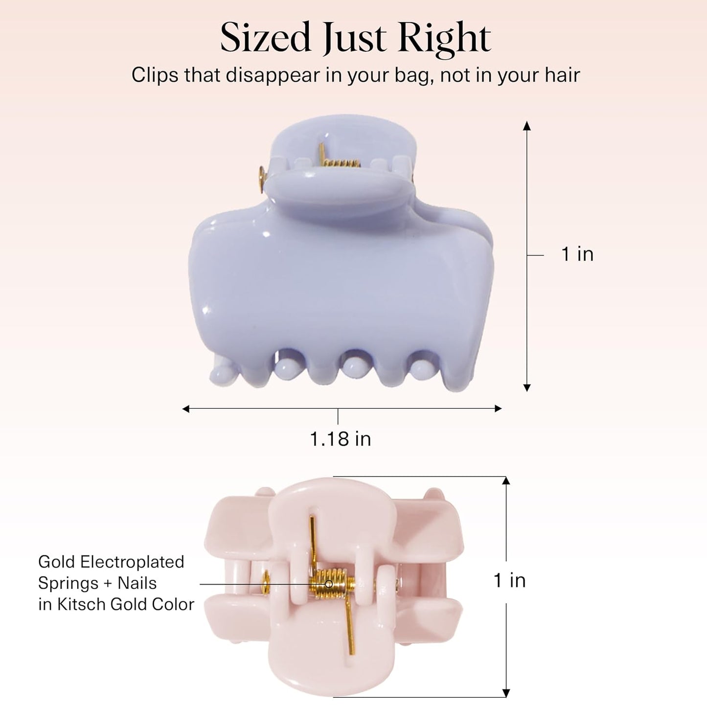 Kitsch Small Hair Clips for Women and Girls – Mini Claw Clips – Hair Accessories – Daily Styling, Recycled, Garden Bouquet | Ideal Gifts for Women – 8pc Set