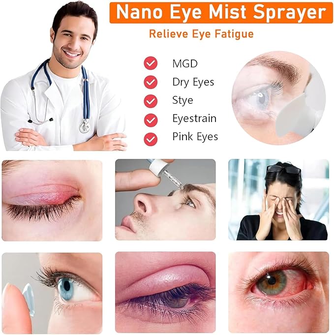Eye Steam Sprayer - Moisturizing Eye Treatment, Heated Mist for Dry Eye Relief, Mini Soothing Steamer for Eye Care
