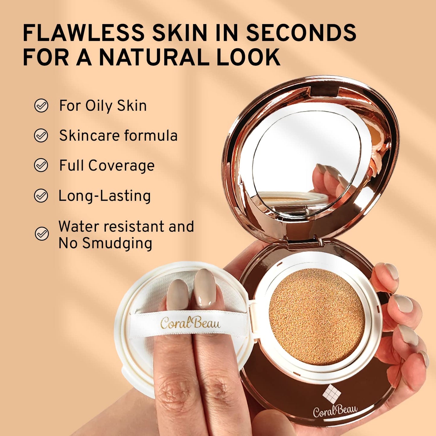 Makeup Kit for Teens - All in One Shell Makeup Kit with Compact BB Cream Powder, Eyeshadow Palette with Brown Shades, Eye Shadow Brush, Mascara, 3 Lipsticks, Necklace - Make Up Gift Set Box