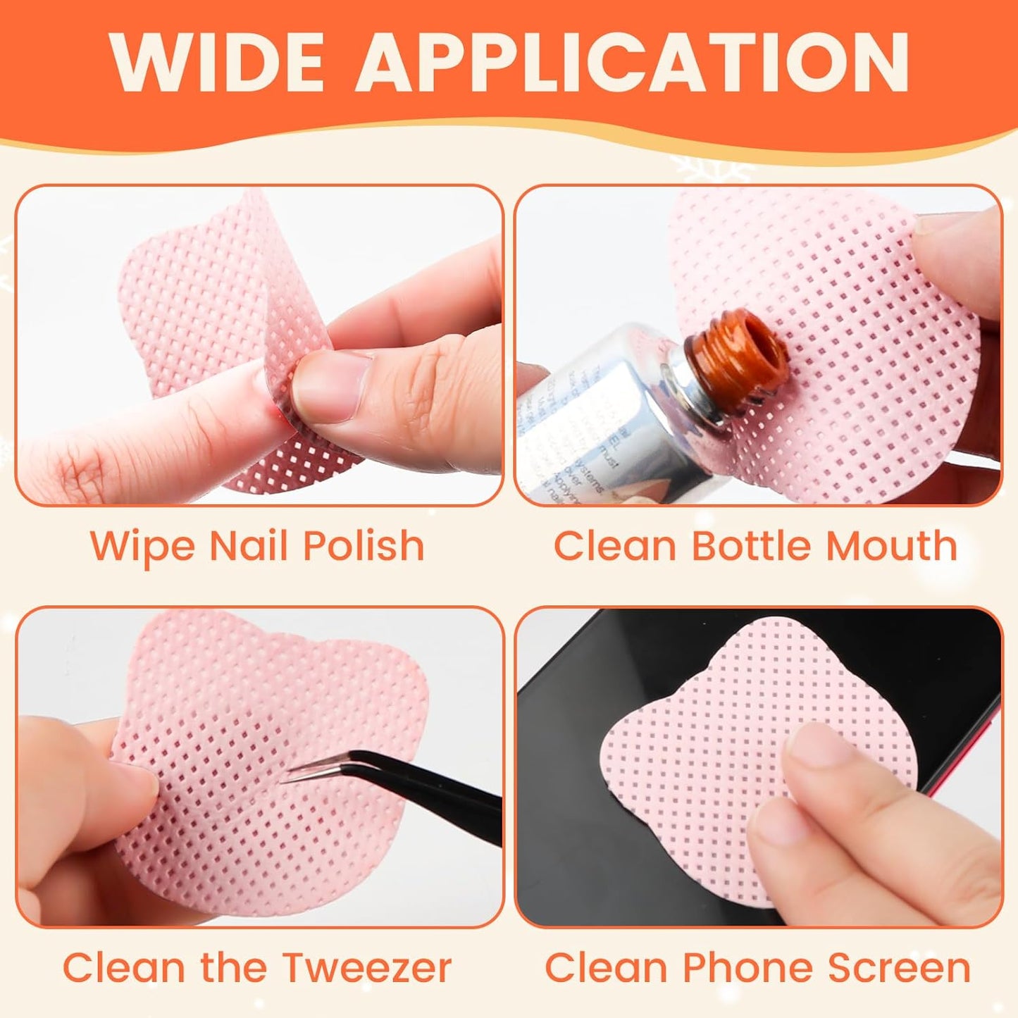 1080PCS Lint Free Nail Wipes With 2 Acetone Dispensers Kit - Nail Polish Remover Wipes with Pump Dispensers,No Lint Nail Wipes Gel Nail Polish Remover Pump Wipes Set Nail Supplies