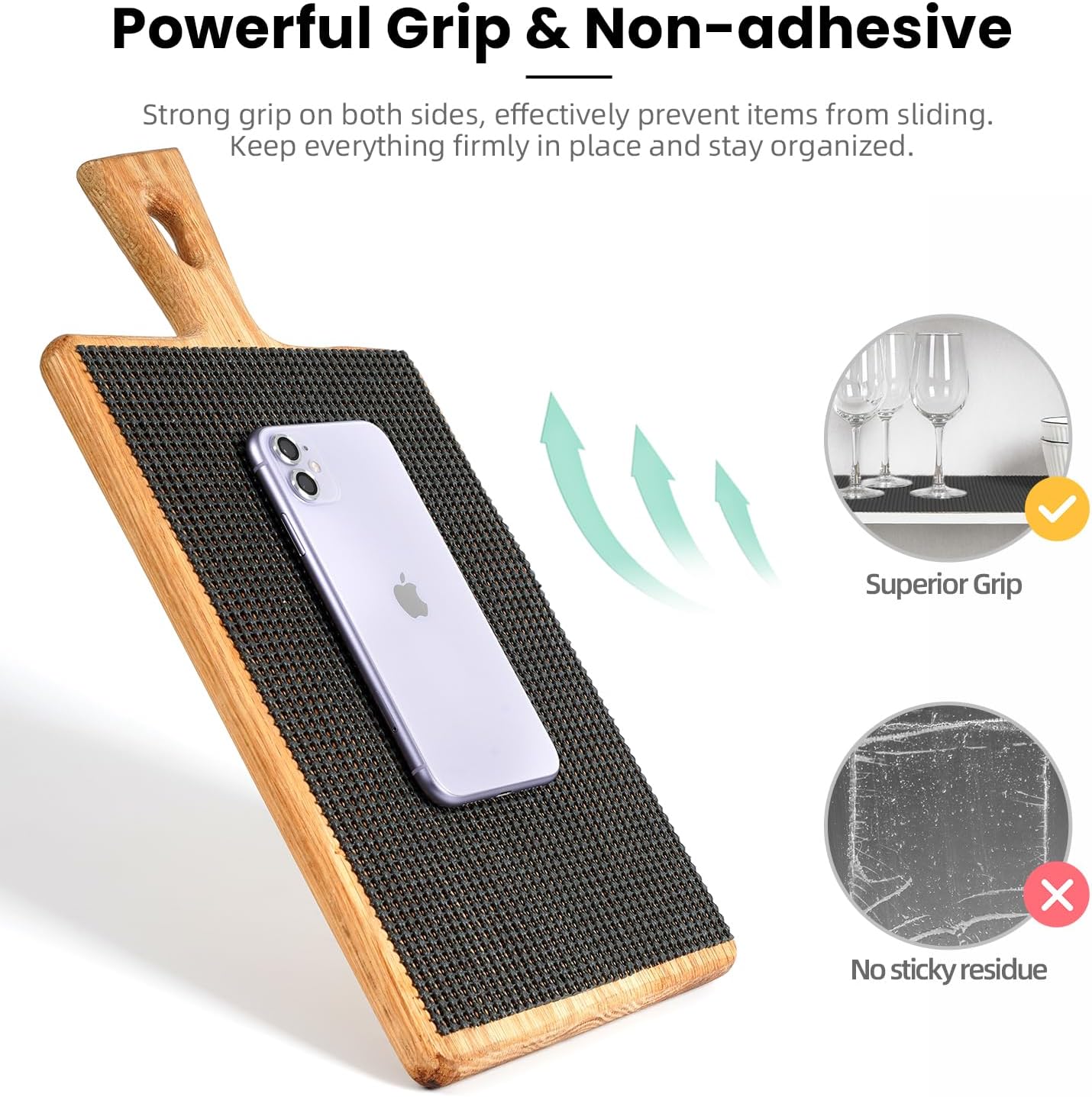 BAGAIL Drawer and Shelf Liner, 12 in X 10 Ft Non-Adhesive Shelf Liners for Kitchen Cabinets, Thick Strong Grip Liners for Desk, Shelves, Bathroom Drawers, Cabinet Protection - Charcoal