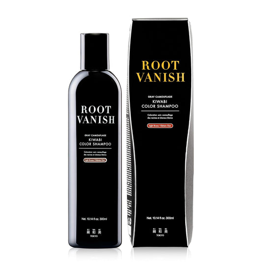 KIWABI Hair Color Shampoo for Gray Coverage – Gradual, All Natural Hair Dye Shampoo for Women & Men – Hydrating, Sulfate-Free, Ammonia-Free, Vegan Scalp Care with 31 Botanicals (Light Brown)