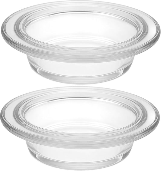 2Pcs 4.5 Inch/115mm Wax Warmer Replacement Dish, Glass Heating & Melting Plate for Electric Oil Tart Burner, Candle Melter Lamp Aromatherapy Tray Bowl , Diffuser Dishes for Home, Office, or Meditation