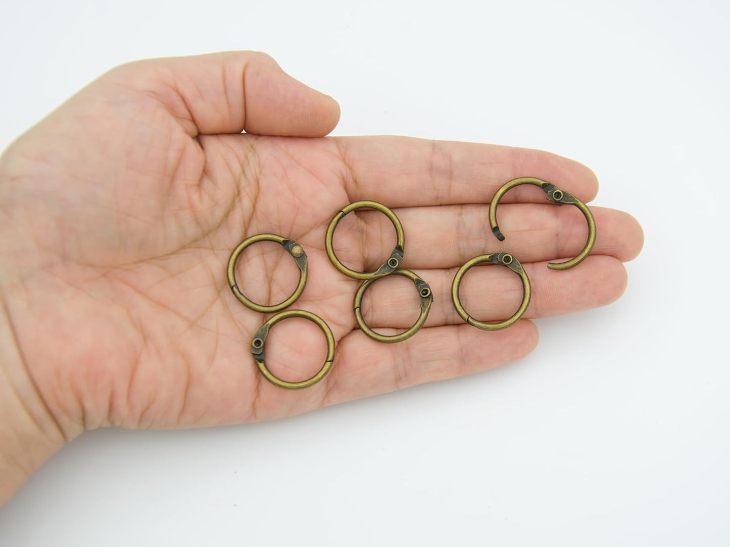 Loose Leaf Binder Rings Inner Dia: 0.65 inch(16mm) 100pcs Metal Bronze Book Binder Rings Paper Rings Clips Key Rings Index Cards Rings Great for Home School Office