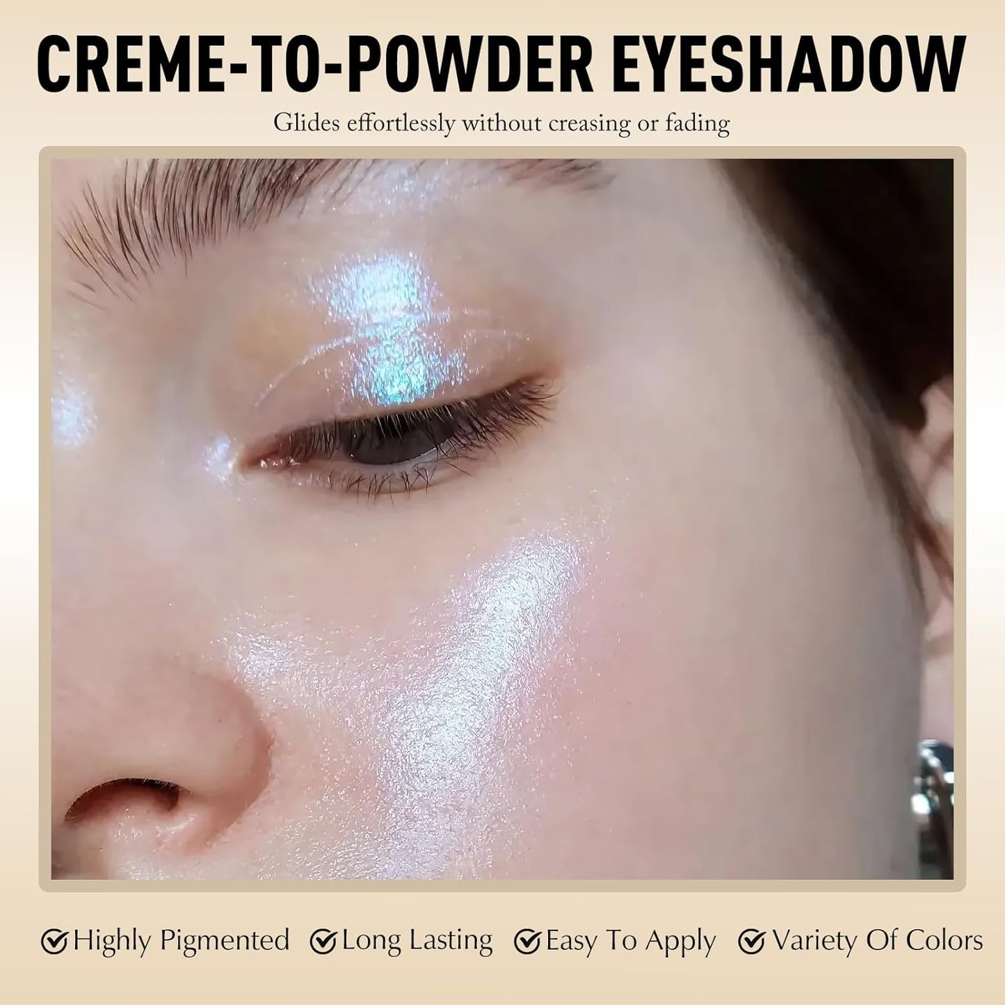 Glitter Eyeshadow Stick - Blue Holographic Shimmer Long Lasting Cream Eye Shadow Pencil Buildable Sparkling Face Highlighter Makeup, Lightweight Waterproof & Smudge Proof for Easy Application