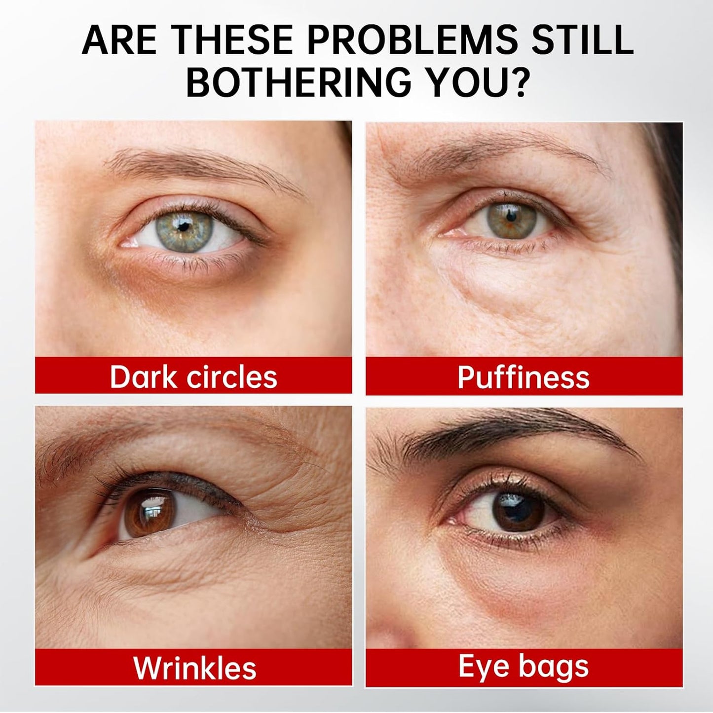 Retinol & Caffeine Eye Serum -360° Massage Roller for Puffiness,Eyebag Remover,Wrinkle Filler,Under Eye Cream For Dark Circles 0.54fl.oz (Pack of 2)