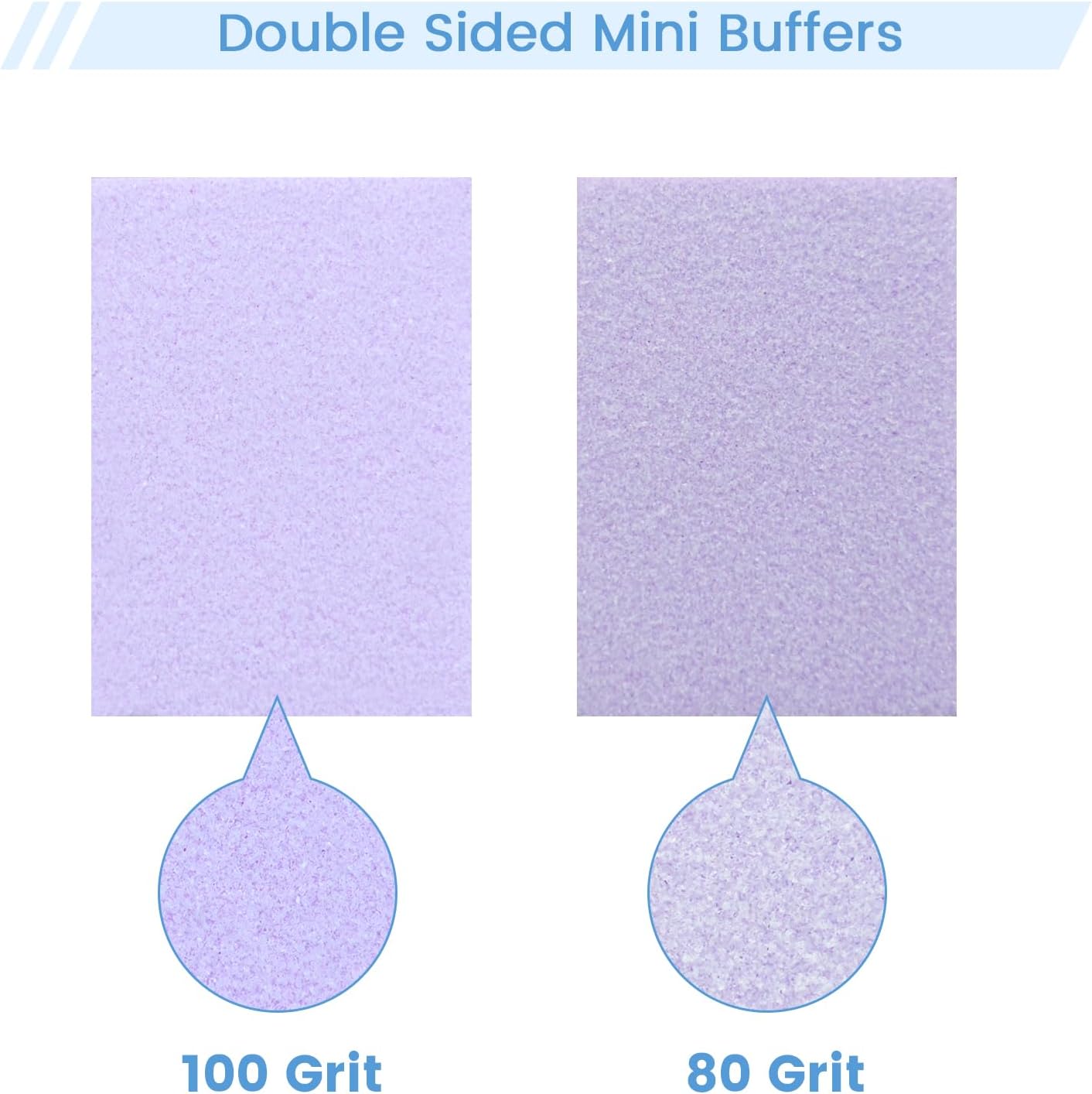 Nail Buffer Block, 100 PCS Mini Buffers, 2 Way Coarse Grit 80/100, 1.3 inch Long, Small Buffing Kits for Nail Gel Polish, Acrylic & Press-On Nails Prep, Pedicure & Manicure, Purple