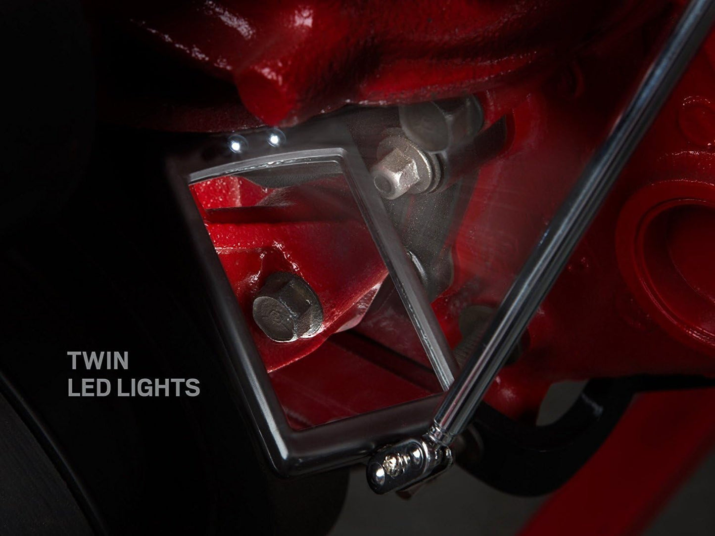 Telescoping Inspection Mirror Mechanics Mirror with 2 LED Lighted, Mirror on a Stick Handle Tool for Checking Observing Vehicle Small Parts,Present for Christmas, Birthday Everyday Carry (4 PCS)