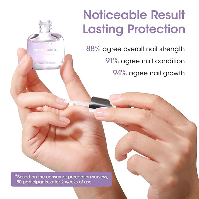 Gellen Nail Strengthener Protein, Strengthen & Repair Thin Weak and Damaged Nails, Calcium & Keratin Nourish Growth Nail Care Treatment | Air Dry Clear Finish 15ml Lavender Scent