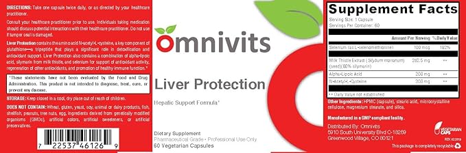 Liver Protection | N-Acetyl-Cysteine (NAC), Alpha-Lipoic 60 Vegetarian