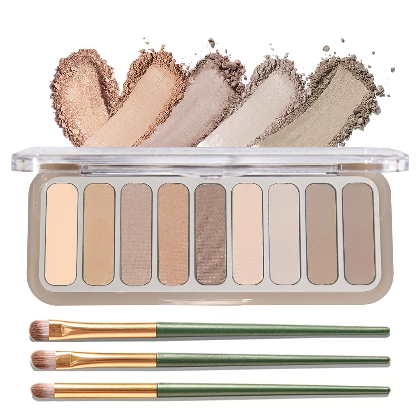 9 Colors Matte Eyeshadow Palette, High Pigmented Natural Nude Eye Shadow Makeup Palette Ultra-Blendable, Long Lasting Eyeshadow Pallete with 3 Eyeshadow Brush for Women