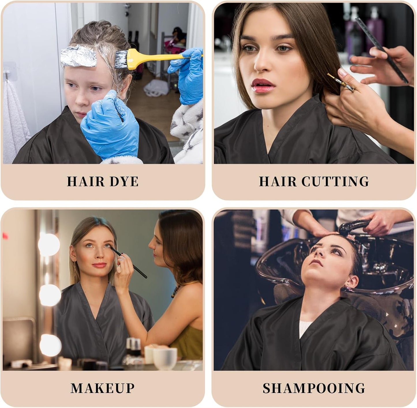 Salon Client Gown Robes Cape Hair Cutting Smock with Adjustable Tie for Hair Cutting Barber Hairstyling