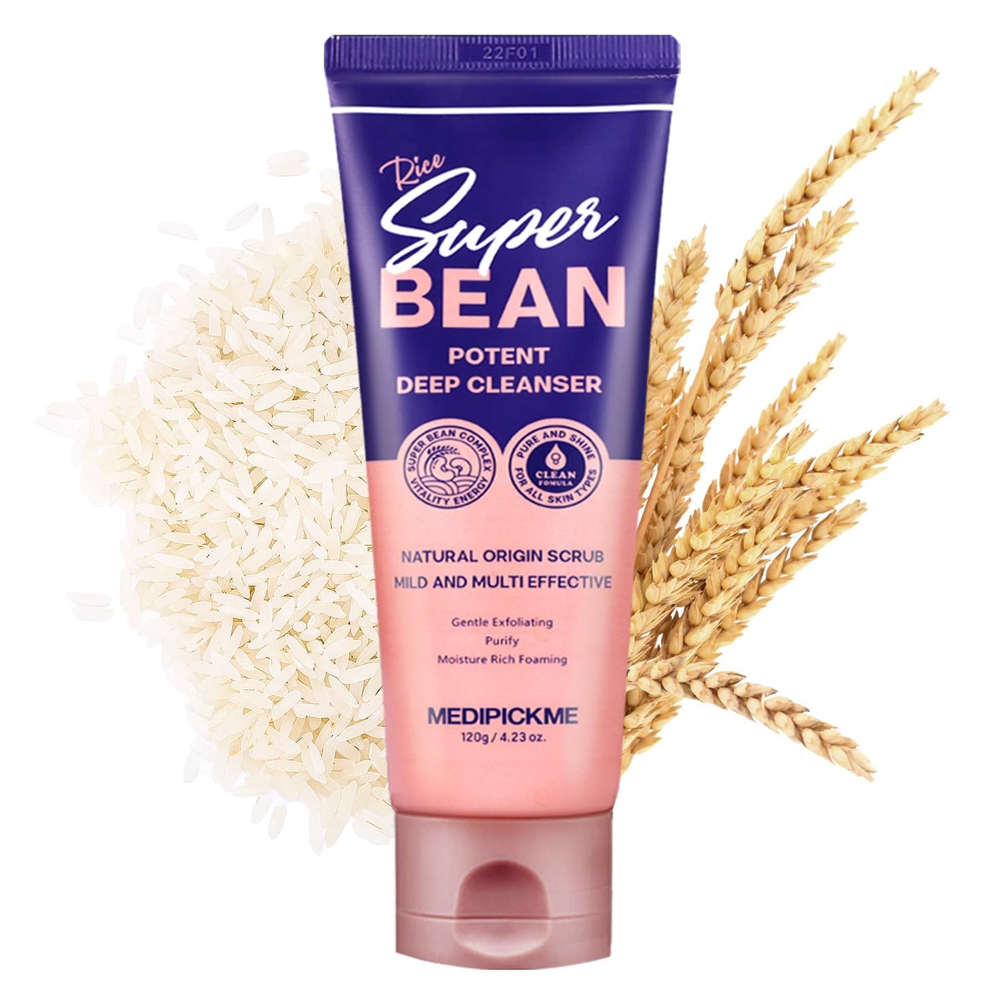 Rice Face Wash Gentle Hydrating Cleanser for Sensitive Skin, Creamy Foam, Moisture-Balance, No Tightness, Daily Facial Cleanser