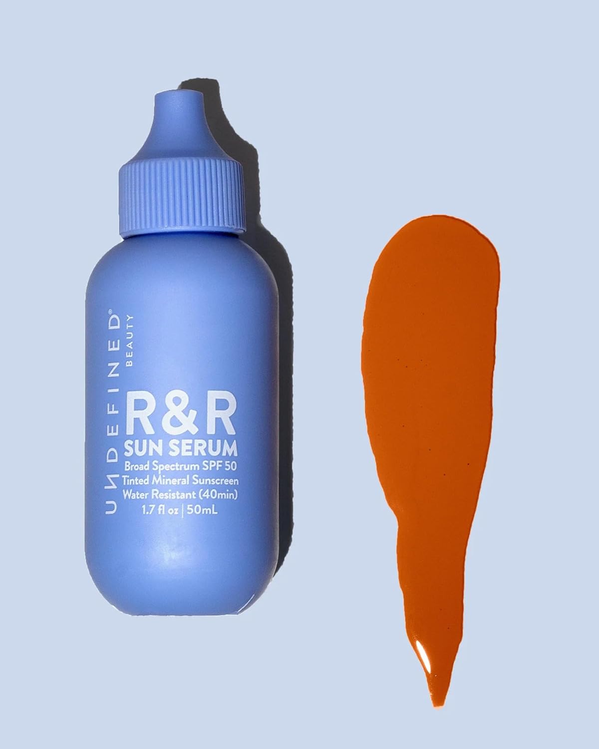 Undefined Beauty R&R Sun Serum SPF 50 PA++++ Tinted Mineral Sunscreen with Niacinamide, Water Resistant Broad Spectrum Protection & Blue Light Defense (Deep Tint)