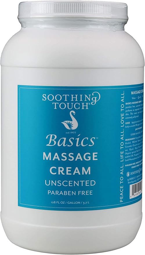 Soothing Touch Basics Massage Cream Unscented, 1 Gallon, 128 Fl Ounce