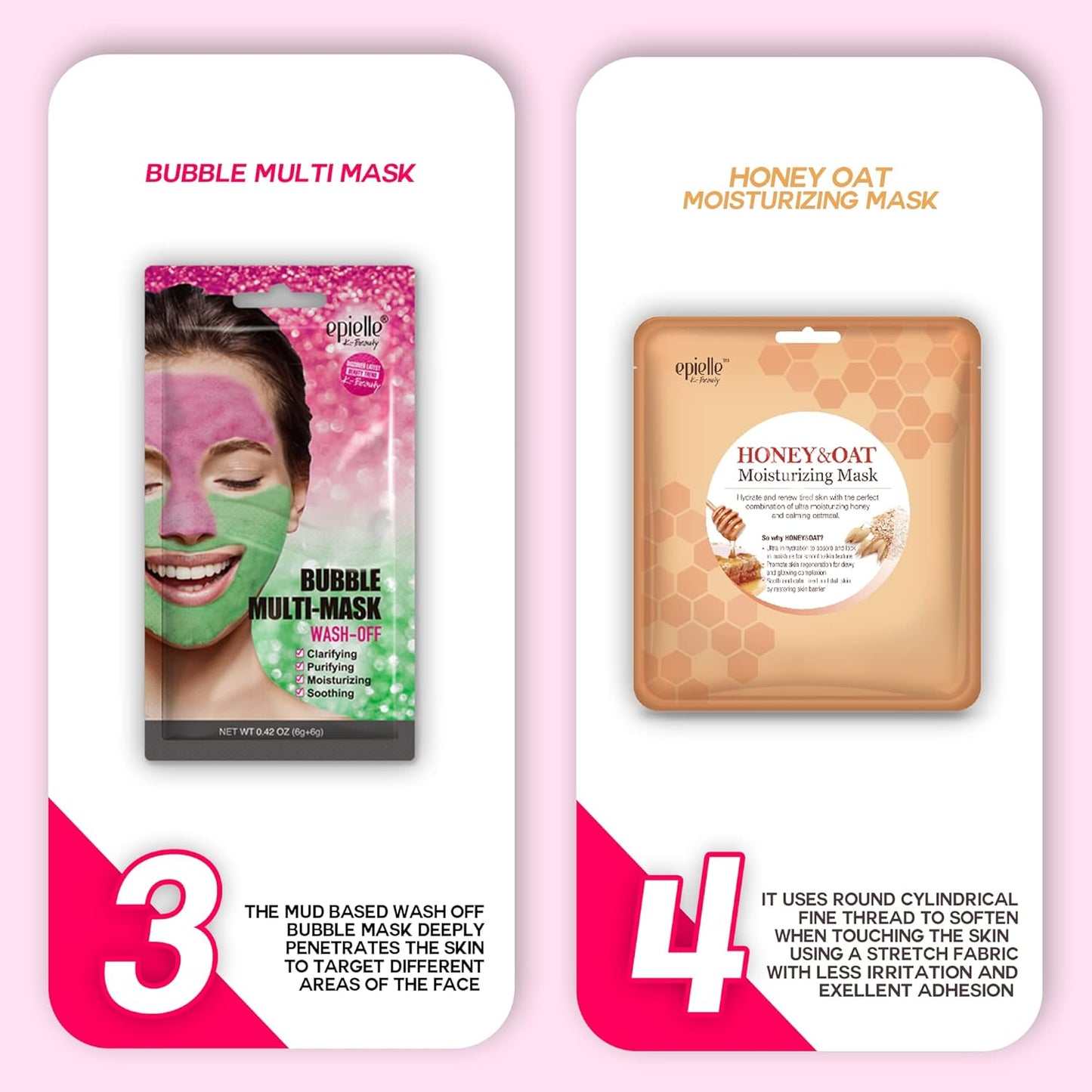 Epielle Best of K-Beauty Kit, 6 Home Spa Essentials, Exfoliating, Purifying, Moisturizing & Hydrating for Radiant Skin, At-Home Spa Kit, Self Care Gifts for Women, Korean Skin Care Set