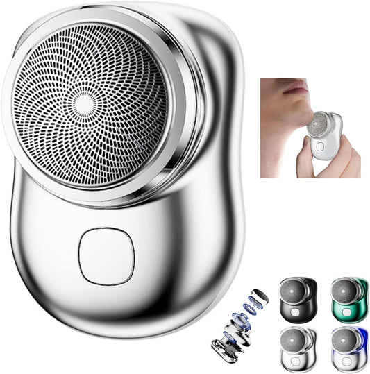 Mini Shaver Portable Electric Shaver, 2023 New Pocket Shave, Magic USB Mini Razor for Men, Rechargeable Travel Razors Men Shaving Face, Silver, 3.94×3.58×1.93 Inch, 1.0 Count
