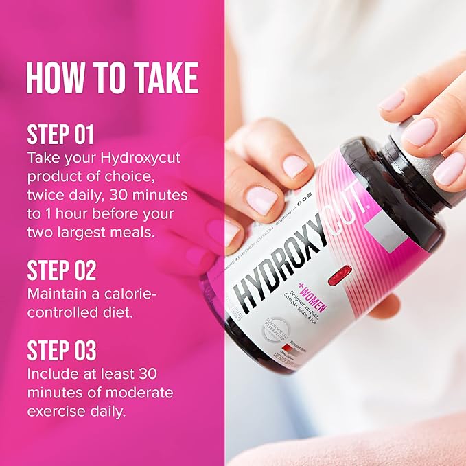 Hydroxycut +Women - 60 Rapid-Release Liquid Capsules, Pack of 2 - Includes Biotin, Collagen, Folate & Iron