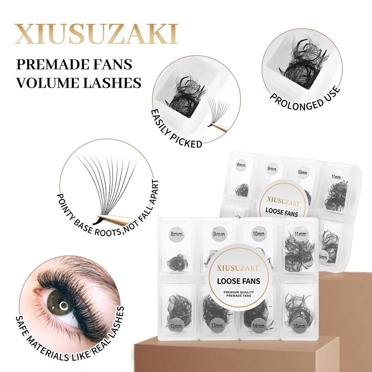 Premade Fans Eyelash Extensions 600 Fans 8D Premade Lash Fans Volume Lash Extensions 0.07 Thickness Eyelash Extension D Curl Mix 8-15mm Fluffy Soft Handmade Loose Fan(600Fans-8D-0.07-D,8-15mm)