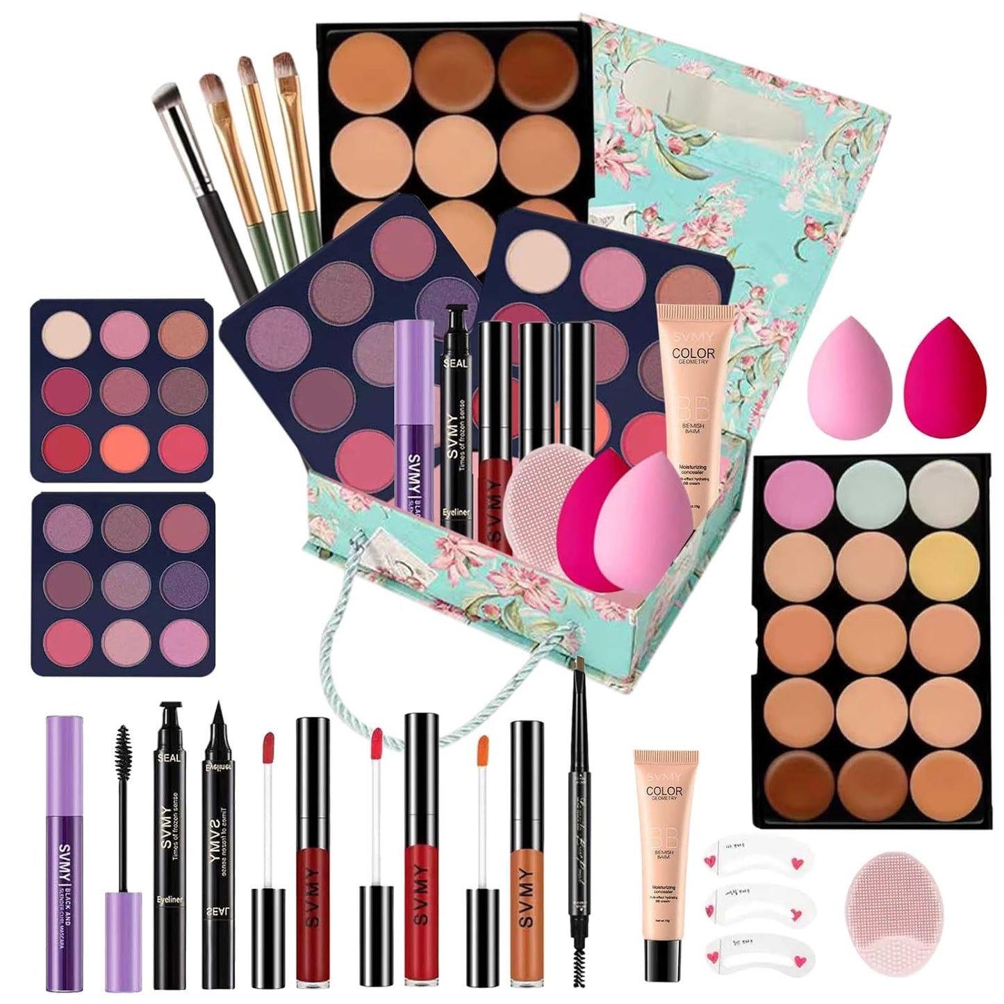 All in One Makeup Kit, Christmas Makeup Gift Set For Women,Makeup Kits For Teens,Girls Gift, Travel Makeup Set,Eyeshadow Palette Foundation Concealer Lipgloss