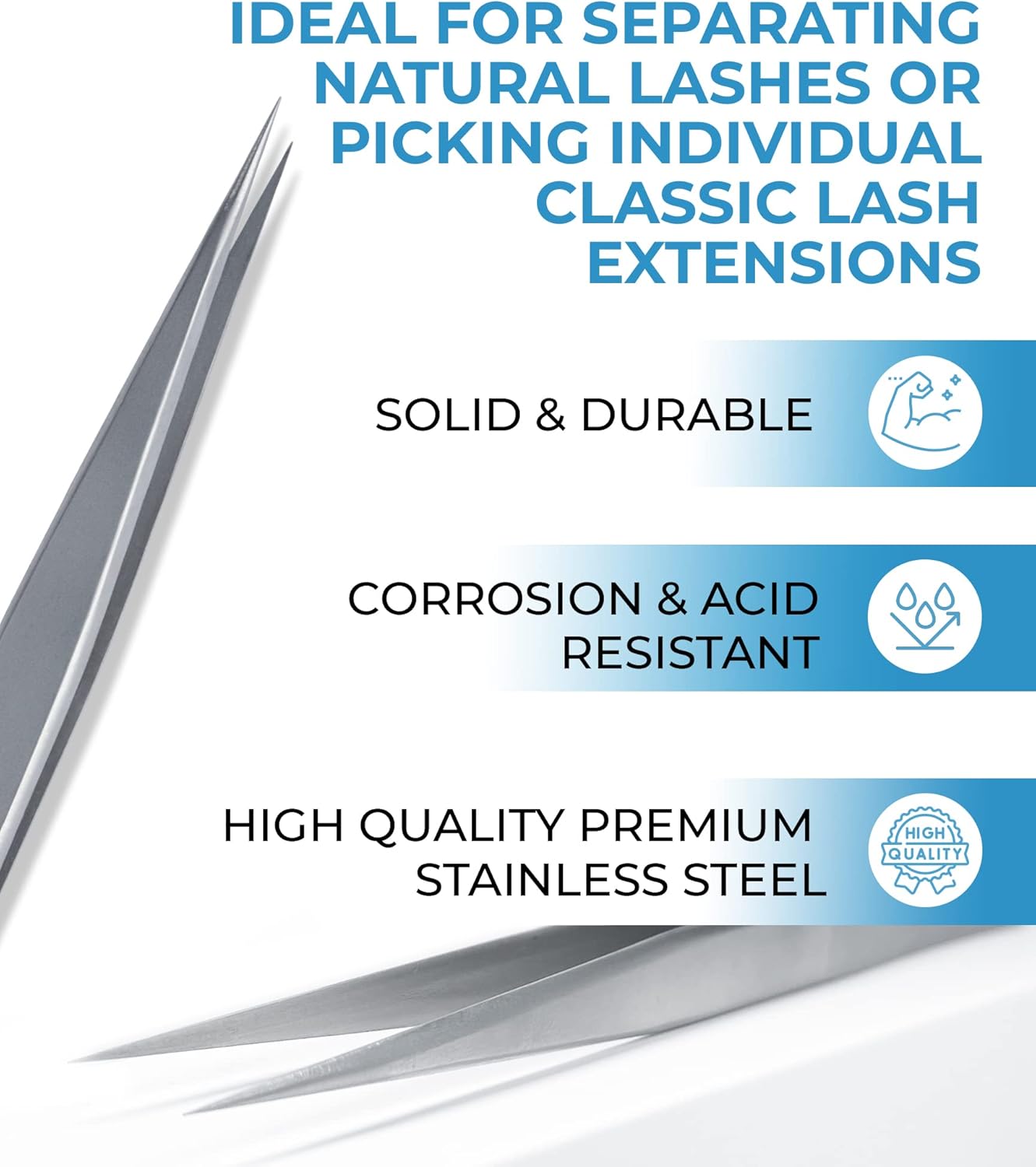 Stacy Lash STL-2 Isolation Eyelash Extension Tweezers/Precision Isolation Applicator Tool/Supplies for Classic Extensions & Individual False Lashes/Eyelashes Separator Tools/Beauty Accessories