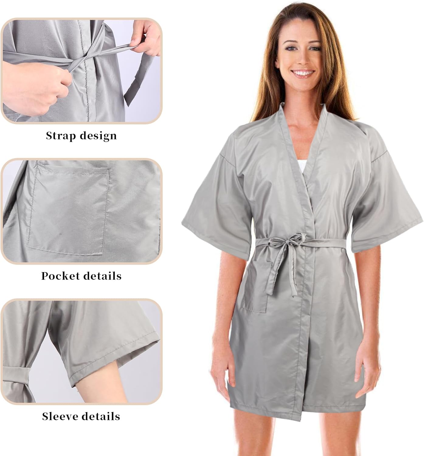 Salon Client Gown Robes Cape Hair Cutting Smock with Adjustable Tie for Hair Cutting Barber Hairstyling