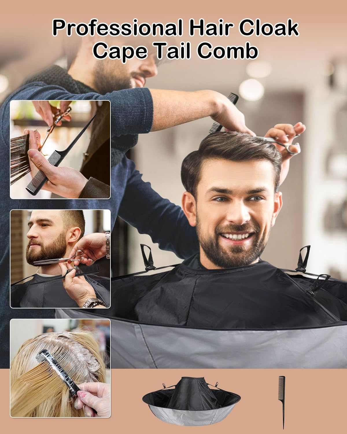 Lictin Hair Cloak Cape Black - Haircut Cape Umbrella Waterproof