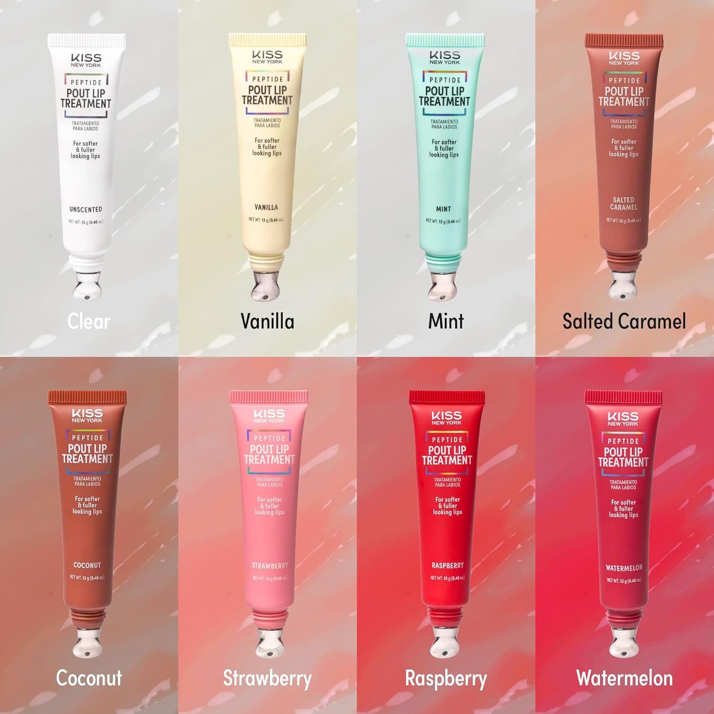 KISS NEW YORK Peptide Lip Treatment, Hydrating & Non-Sticky Plumping Balm, Shea Butter, Castor Oil & Squalane Reduces Look of Fine Lines, Softer & Fuller Lips with Cooling Metal Tip (Unscented Clear)